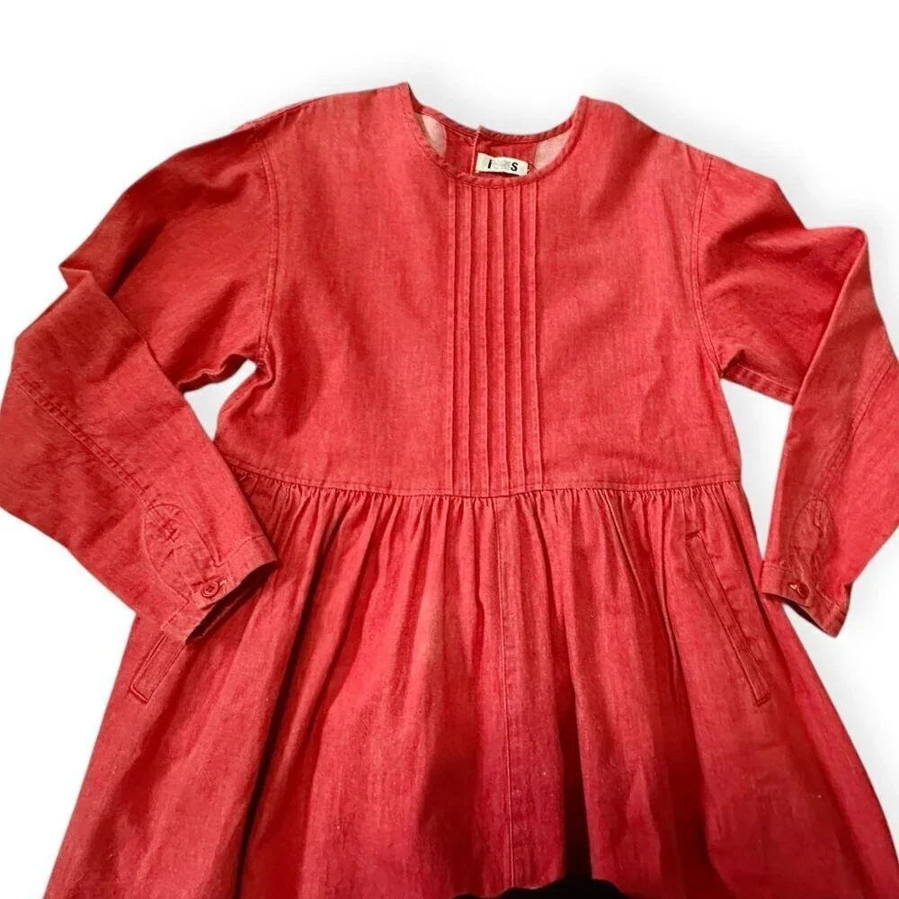 "I.S." ISSEY SPORT Red Midi Dress, Size M,  Rare from Vintage 80S - Picture 8 of 16